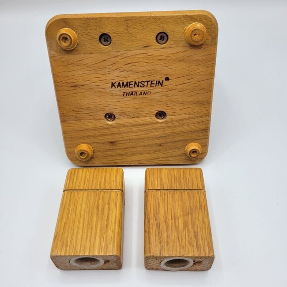 Vintage Kamenstein Wooden Salt & Pepper Shakers With Napkin Holder Thailand - Picture 8 of 12